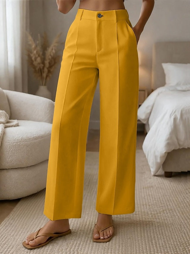 ✨ Dámske pohodlné nohavice s vysokým pásom a širokými nohavicami – elegantný strih pre štíhlu postavu a každodenný štýl 💖