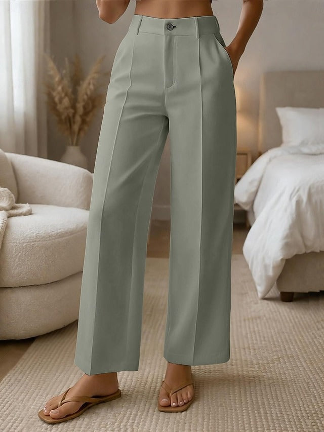 ✨ Dámske pohodlné nohavice s vysokým pásom a širokými nohavicami – elegantný strih pre štíhlu postavu a každodenný štýl 💖