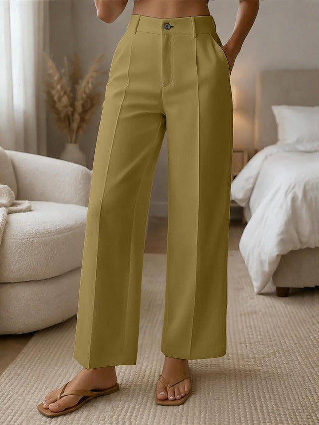 ✨ Dámske pohodlné nohavice s vysokým pásom a širokými nohavicami – elegantný strih pre štíhlu postavu a každodenný štýl 💖