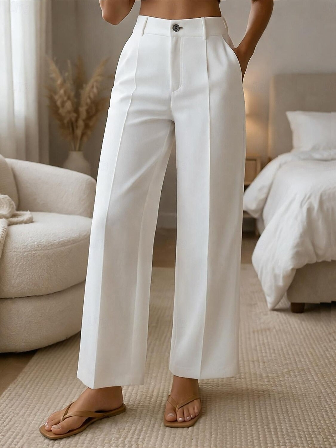 ✨ Dámske pohodlné nohavice s vysokým pásom a širokými nohavicami – elegantný strih pre štíhlu postavu a každodenný štýl 💖