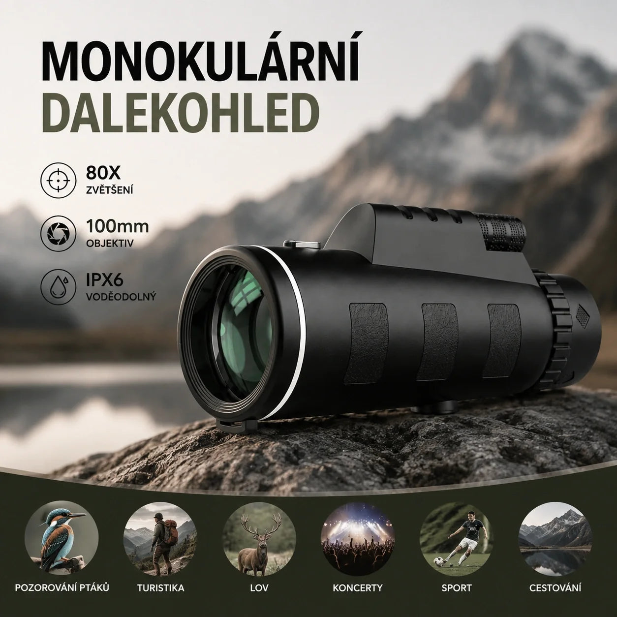 Prémium monokulárny ďalekohľad 40×60 – ostrý obraz, nočné videnie a fotografovanie mobilom pre outdoorové dobrodružstvá