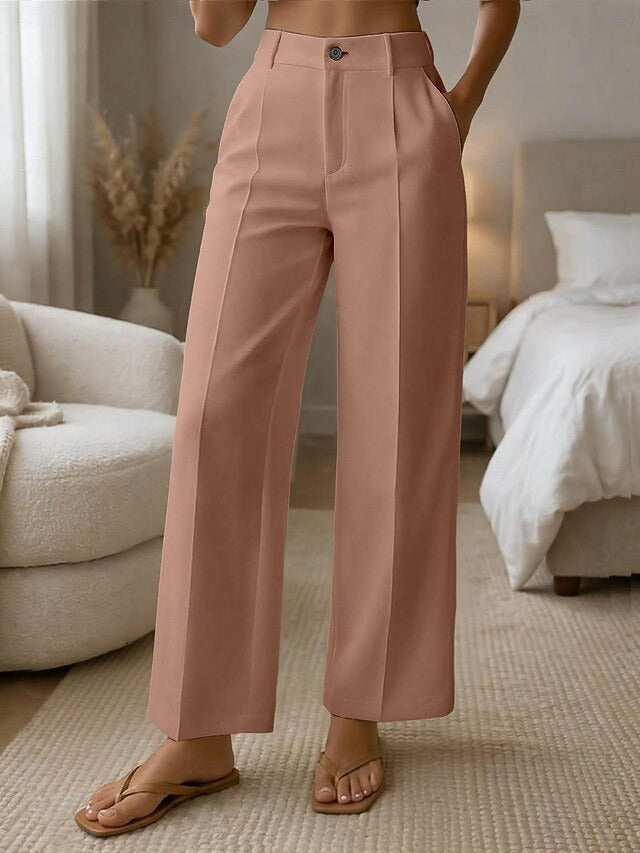 ✨ Dámske pohodlné nohavice s vysokým pásom a širokými nohavicami – elegantný strih pre štíhlu postavu a každodenný štýl 💖