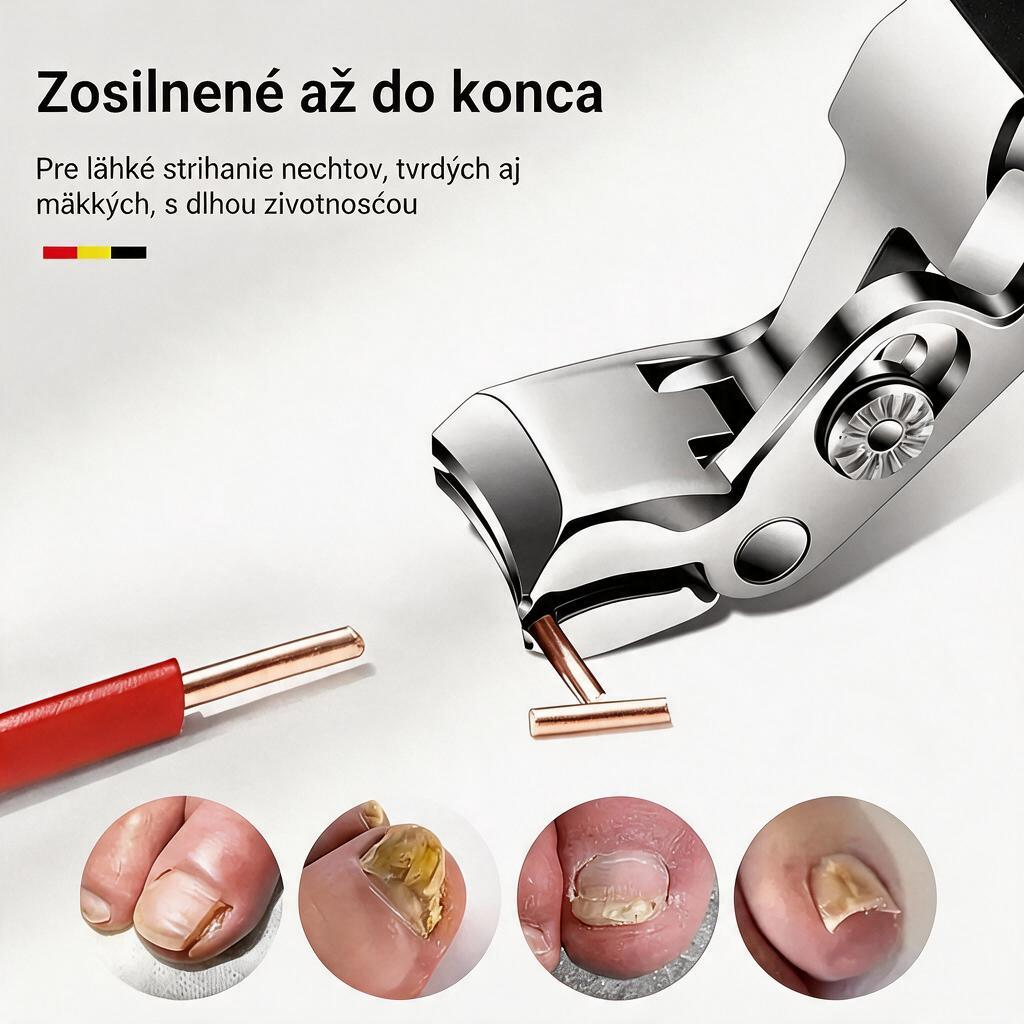 Profesionálne ergonomické klieštiky na nechty z nehrdzavejúcej ocele pre seniorov – dlhá protišmyková rukoväť na hrubé nechty rúk a nôh