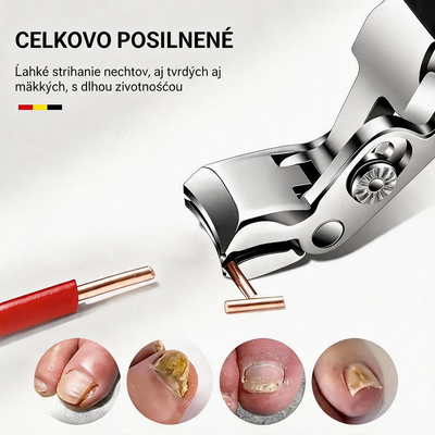 Ergonomický profesionálny nožničkový klieštik na nechty pre seniorov z nehrdzavejúcej ocele s dlhšou protišmykovou rukoväťou na hrubé nechty rúk a nôh